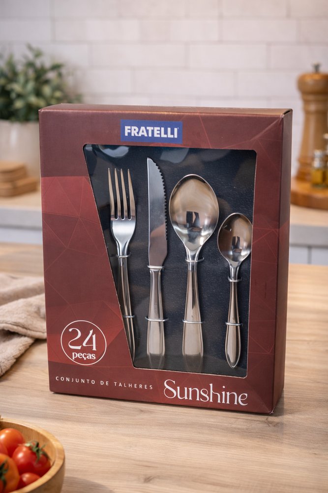 Conjunto de Talheres 24 Peças Sunshine - Inox