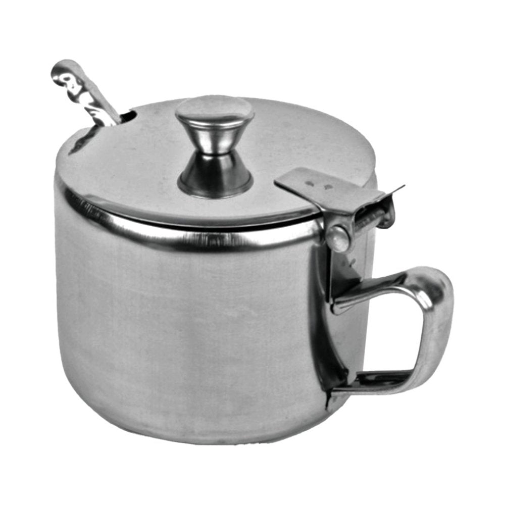 Açucareiro de aço inox com colher - 220ml