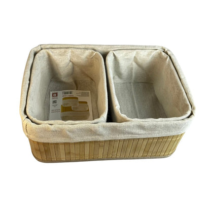 Kit 3 Cesto Organizador em Bambu