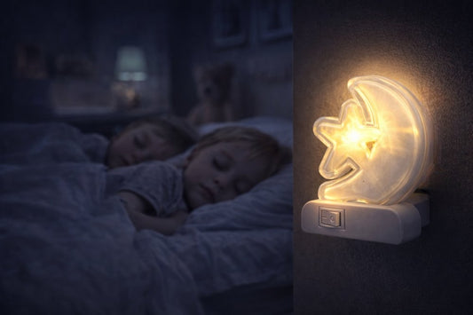 Luz Noturna LED Estrela Lua Plug Tomada 1W Quarto Infantil
